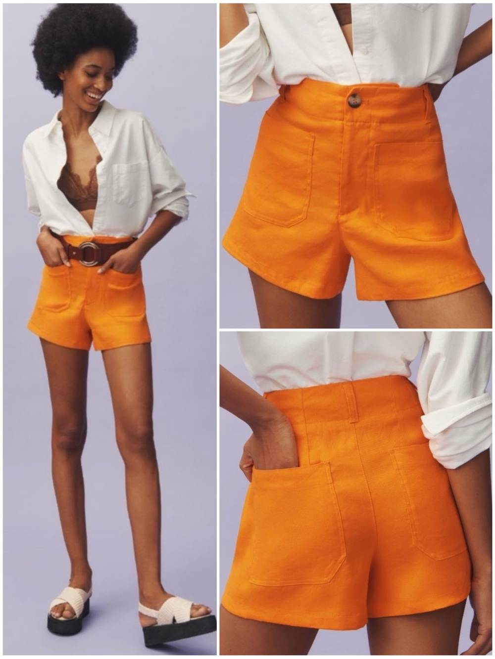 MAEVE BY ANTHROPOLOGIE Women’s Size 25 Bright Orange Colette High Rise Shorts